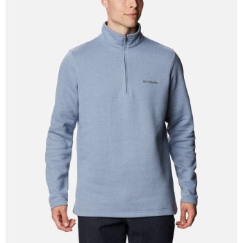 Columbia Great Hart Mountain III Half Zip Fleece, Pullover Grises Azules Para Hombre | 126347-OZH